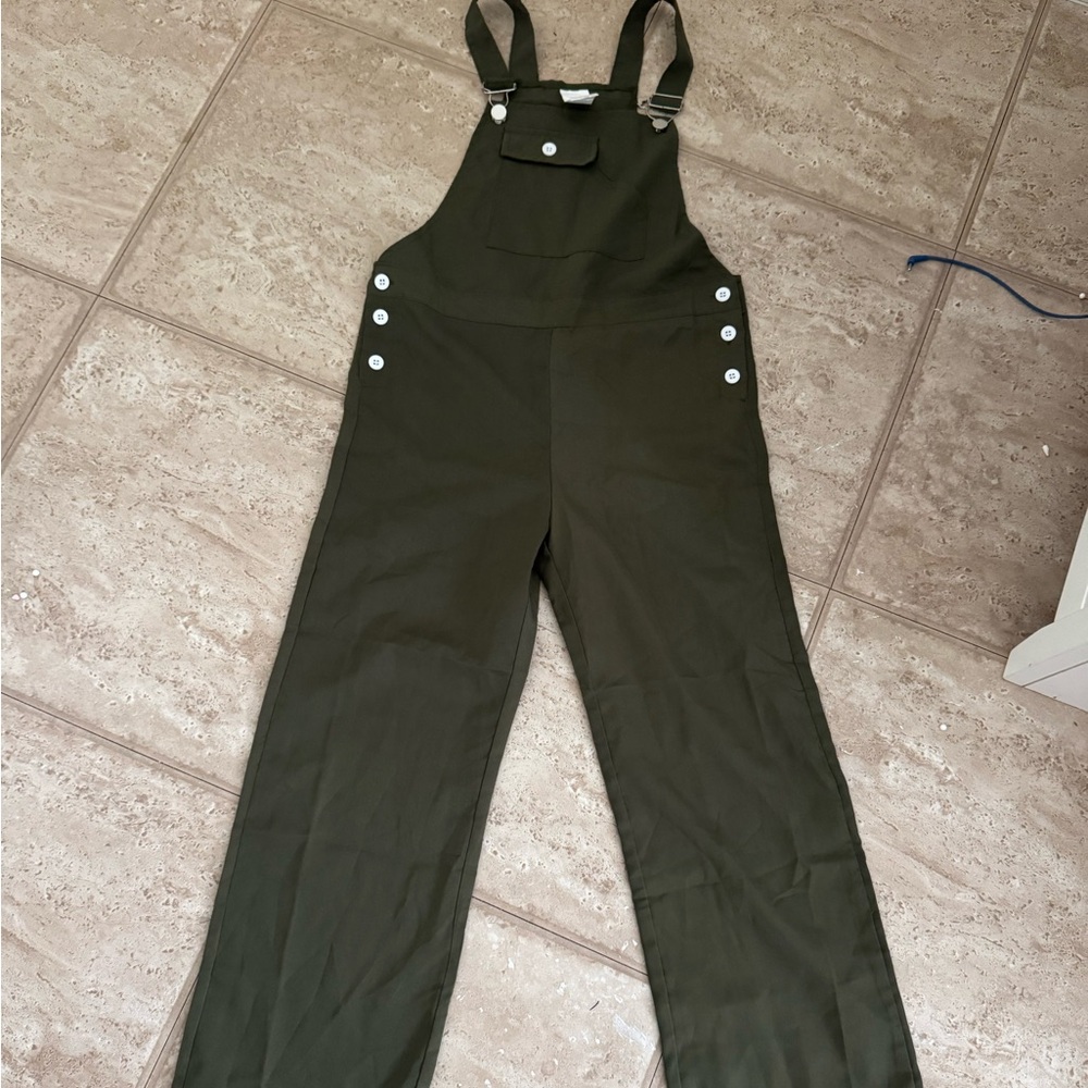Girl army green overall
